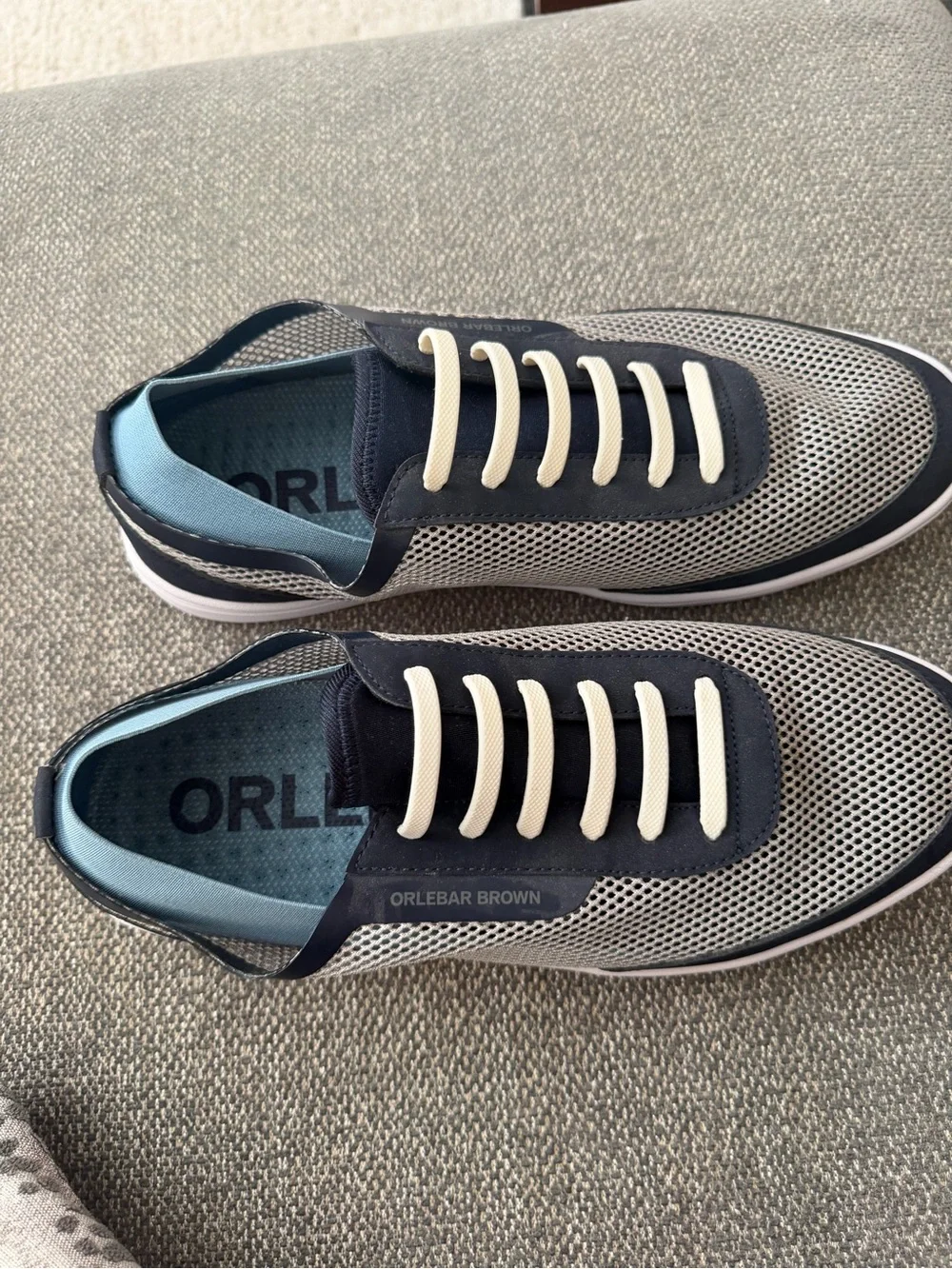 Orlebar Brown Larson Navy and Light Blue Casual Mesh Sneakers